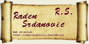 Raden Srdanović vizit kartica